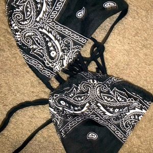 Black bandana bra top